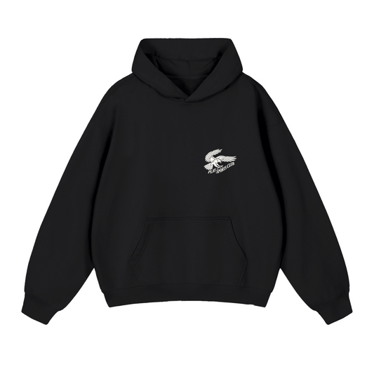 Play Sports Club Faded Black Falcon Dept. Oversized Hoodie front