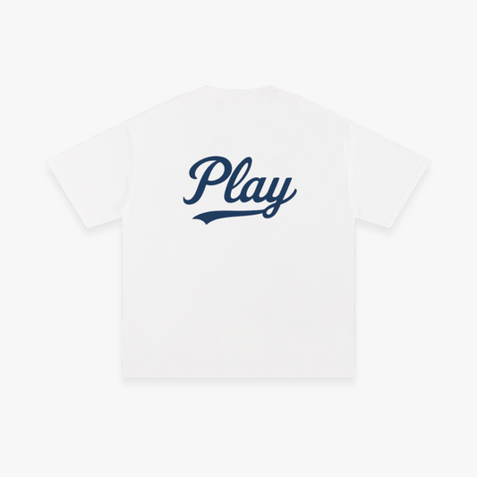 White “Cursive Back” Oversized Tee
