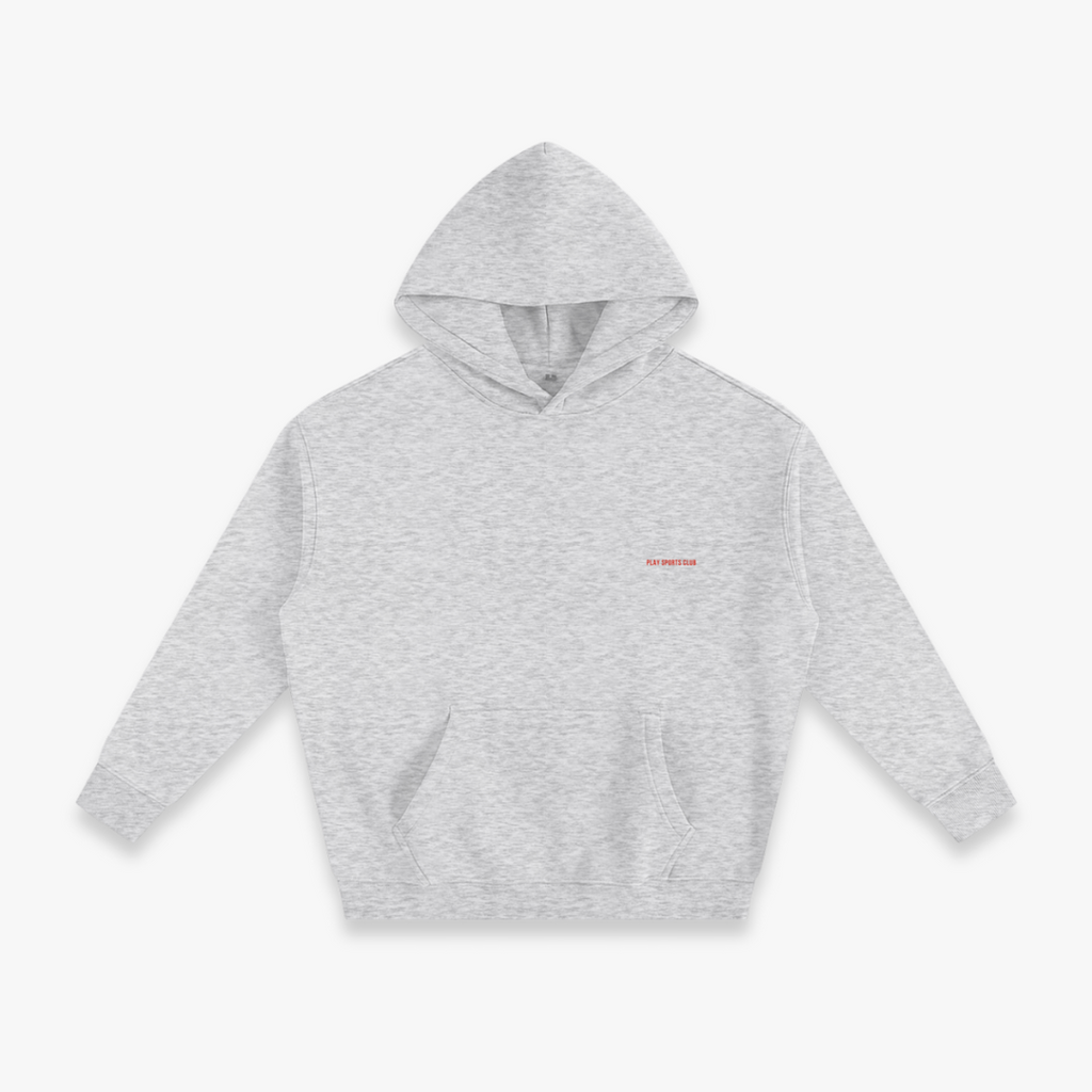 Grey “Red Arch” Oversized Fleeced Hoodie