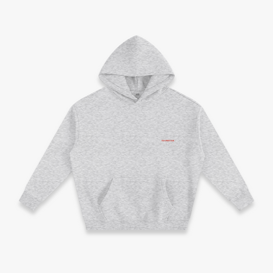 Grey “Red Arch” Oversized Fleeced Hoodie