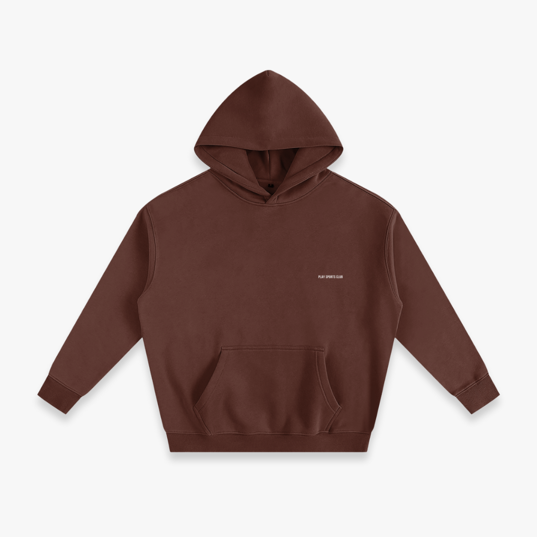 Coffee “White Arch” Oversized Fleeced Hoodie