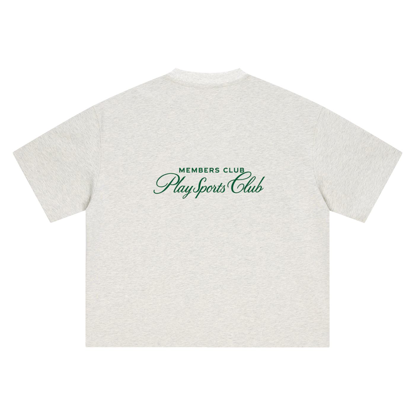 Members Club T-Shirt in grey marle laid flat, front