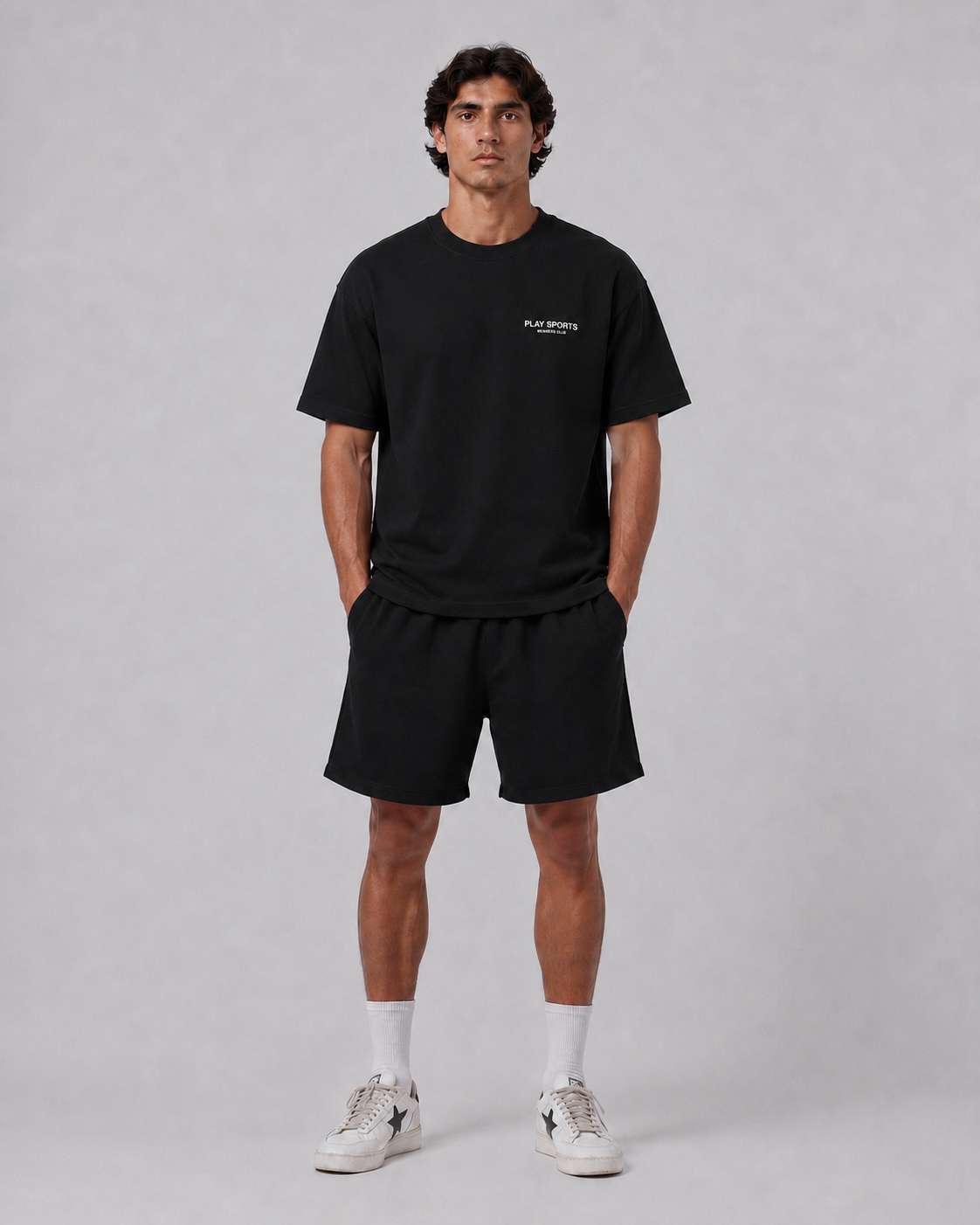 Members Club T-Shirt in black, back view with the Members Club screen print