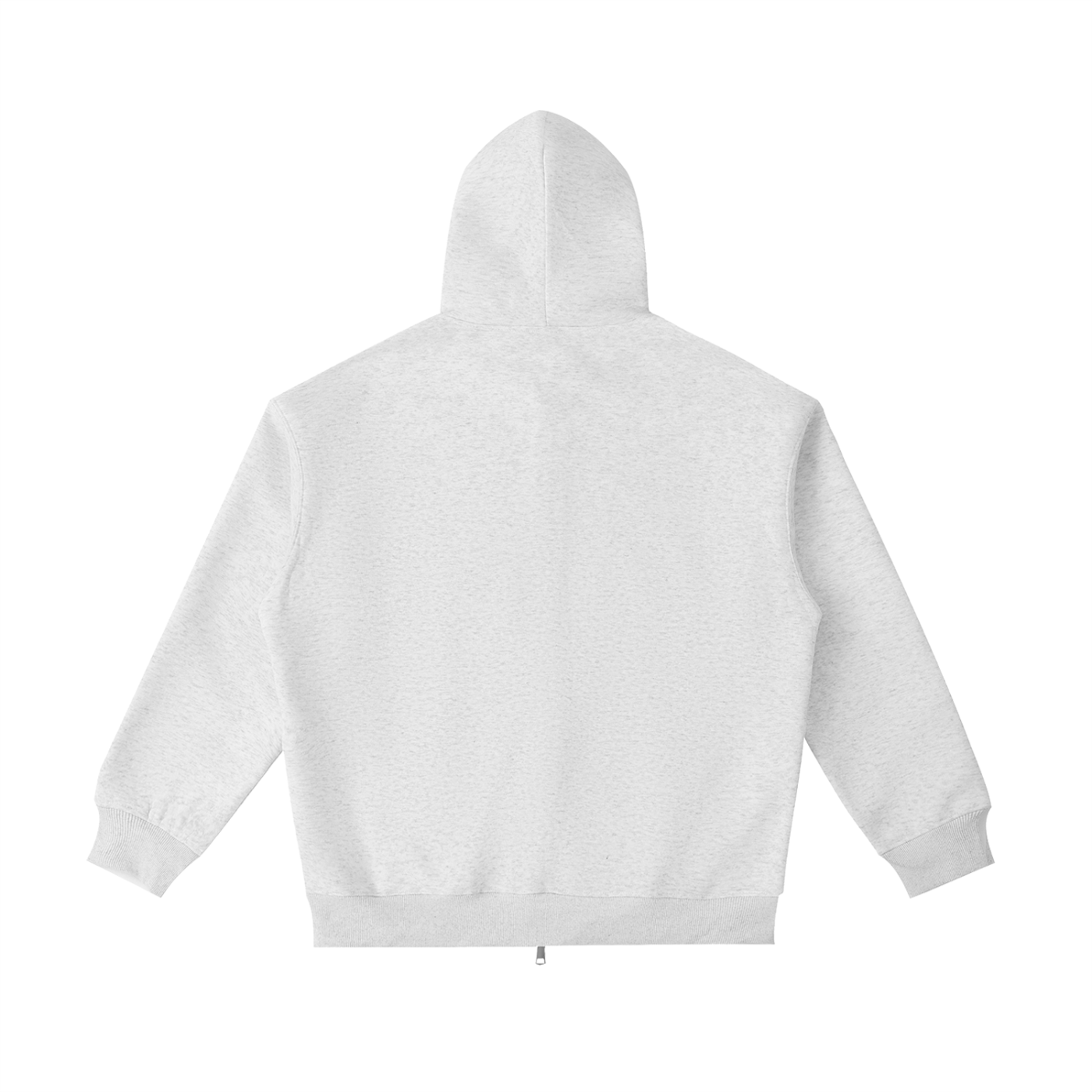 Members Club Zip-Through in grey marle, close detail of the club green script crest
