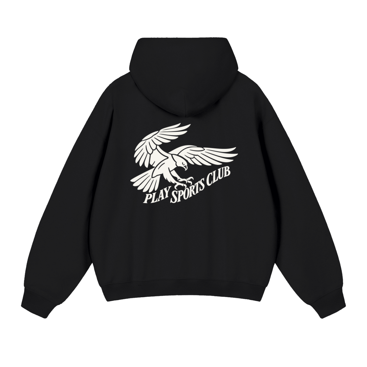 Play Sports Club Faded Black Falcon Dept. Oversized Hoodie back