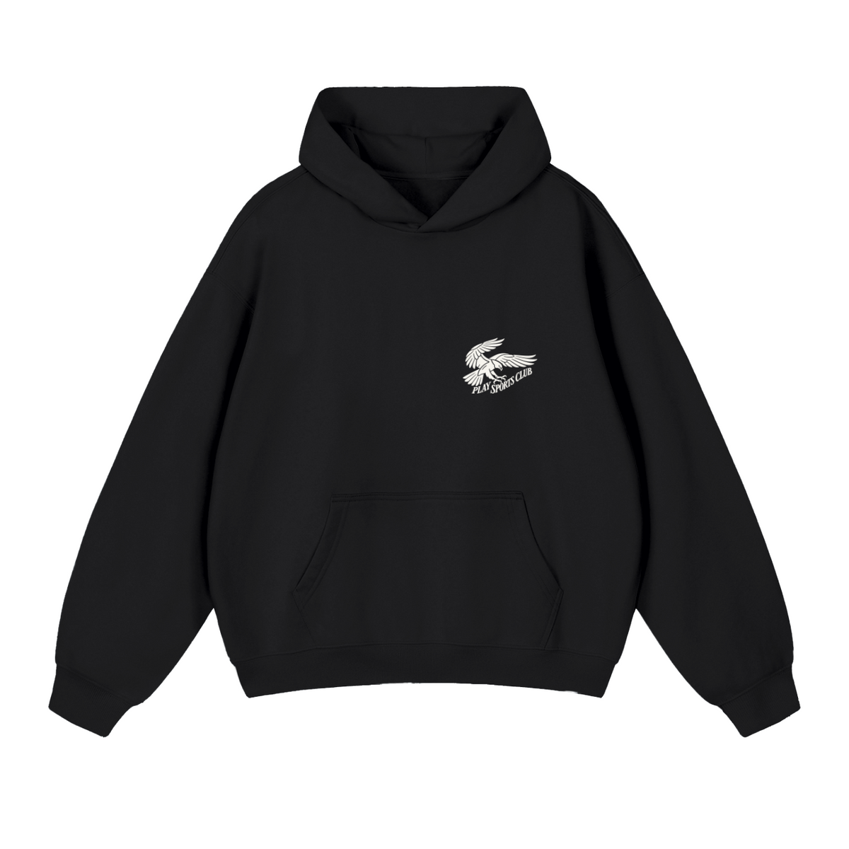 Play Sports Club Faded Black Falcon Dept. Oversized Hoodie front