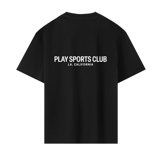 Play Sports Club Black LA Club Oversized T-Shirt back