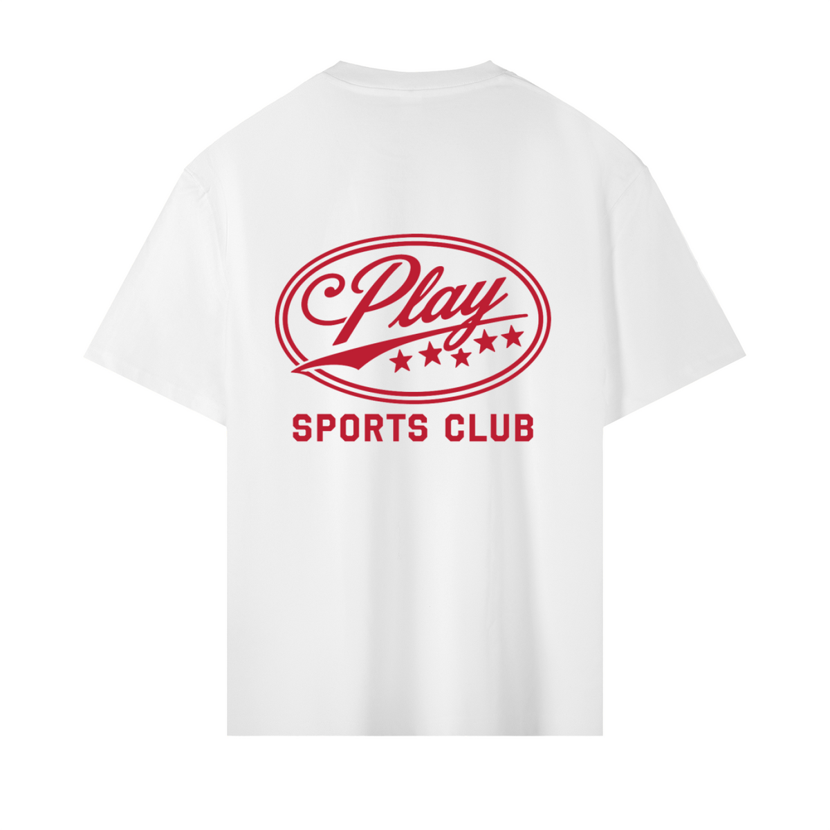Play Sports Club Sail White Five Star Heavyweight T-Shirt back