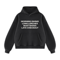 Play Sports Club Vintage Black Late Checkout Oversized Hoodie front