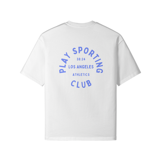 ATHLETICS CLUB x LOS ANGELES T-SHIRT - WHITE/BLUE